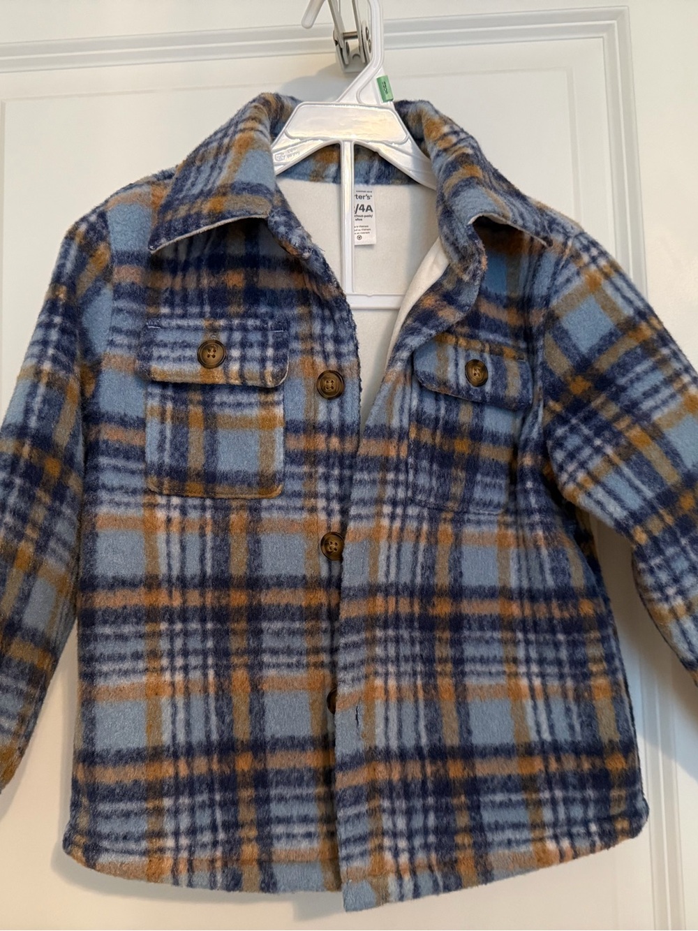 Carter's Brown and Blue Plaid Toddler Shacket